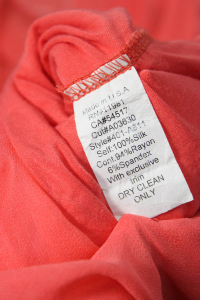 Bailey 44 Womens Sleeveless V-Neck Orange Blouse Solid Polyester Spandex Size M