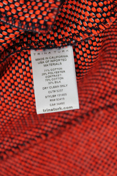 Trina Turk Womens Dark Blue Crew Neck 3/4 Sleeve Blazer Size 8