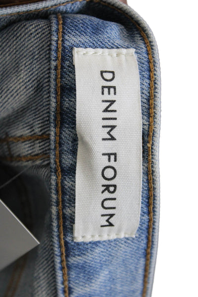Denim Forum Women Mom Cropped High Rise Light Blue Jeans Size 25