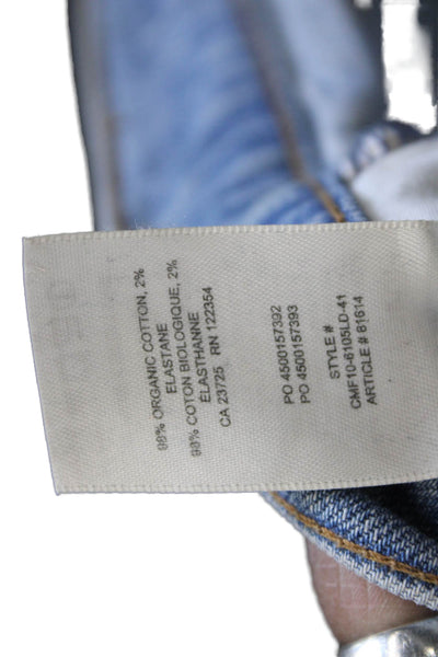 Denim Forum Women Mom Cropped High Rise Light Blue Jeans Size 25
