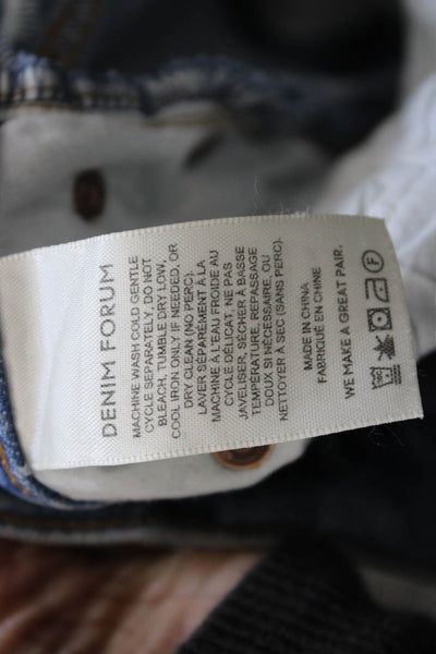 Denim Forum Women Mom Cropped High Rise Light Blue Jeans Size 25