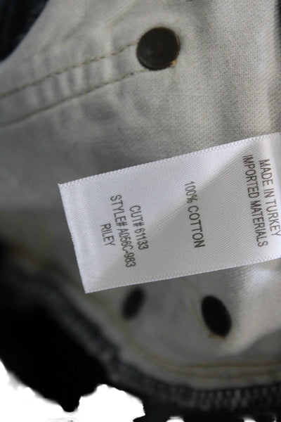 Agolde Womens Cropped Mom High Rise Jeans Blue Button Fly Size 25