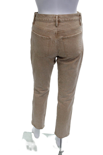 Frame Women Ankle Cropped 90s Beige Jeans Mid Rise 27in Inseam Size 24