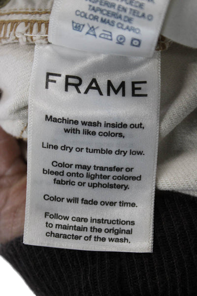 Frame Women Ankle Cropped 90s Beige Jeans Mid Rise 27in Inseam Size 24