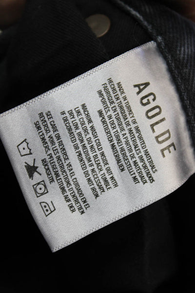 Agolde Womens Straight Tapered High Rise Dark Gray Jeans Size 24