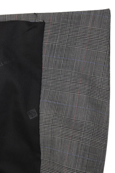 Pierre Balmain Men Gray Check Wool Suit Jacket Button Collared Size 44