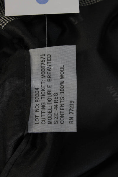 Pierre Balmain Men Gray Check Wool Suit Jacket Button Collared Size 44