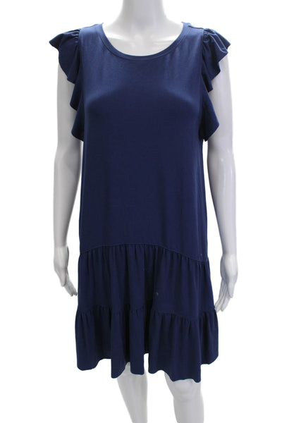 Lilla P Womens Shift Tank Dress Dark Blue Viscose Stretch Size M