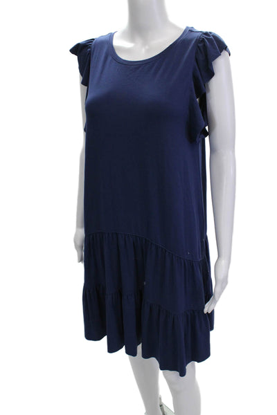 Lilla P Womens Shift Tank Dress Dark Blue Viscose Stretch Size M