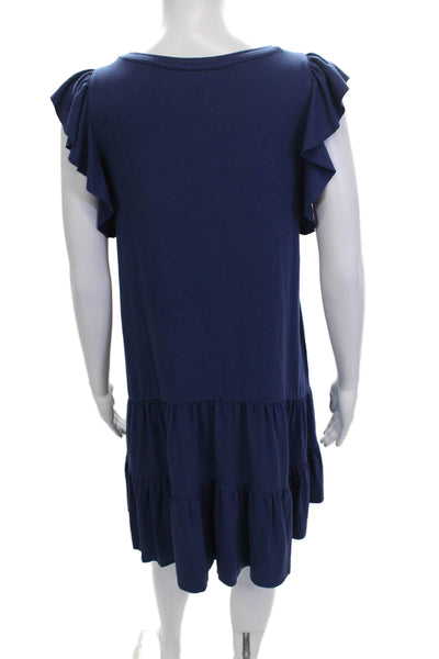 Lilla P Womens Shift Tank Dress Dark Blue Viscose Stretch Size M