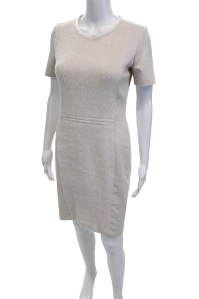 Marccain Women Sheath Dress Beige Short Sleeve Polyester Size S