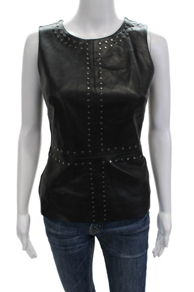 Bailey 44 Women Biker Sleeveless Tank Black Rayon Round Neck Size S