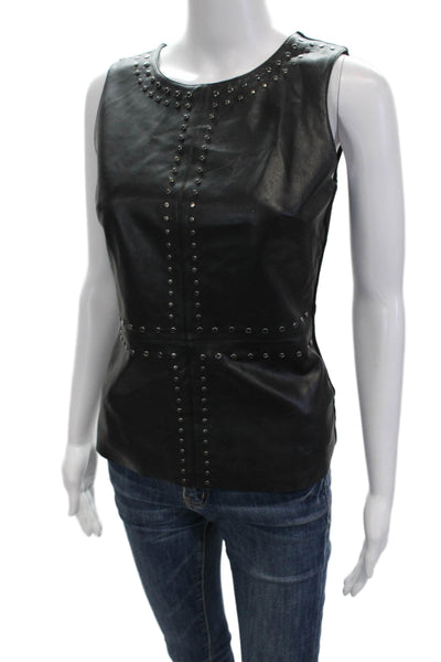 Bailey 44 Women Biker Sleeveless Tank Black Rayon Round Neck Size S