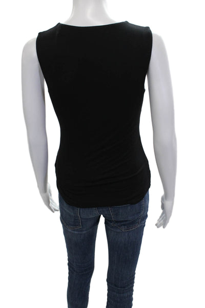 Bailey 44 Women Biker Sleeveless Tank Black Rayon Round Neck Size S