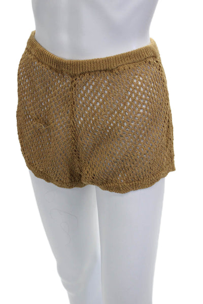 We Wore What Womens Brown Beach Cotton Nylon Shorts Size S