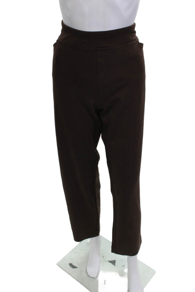 Susan Graver Womens Cropped Brown Pants Rayon Blend Size M