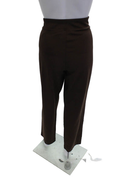 Susan Graver Womens Cropped Brown Pants Rayon Blend Size M