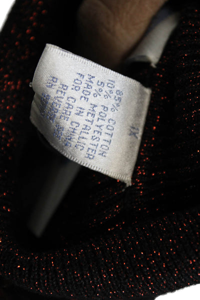 Diane Gilman Women Black Turtleneck Pullover Sweater Long Sleeve Size 1X