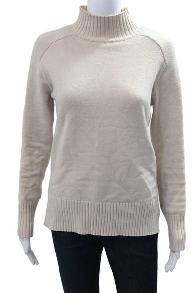 T Tahari Women Pullover Sweater Mock Neck Long Sleeve Beige Designer Size XS