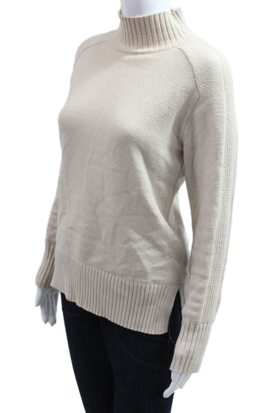 T Tahari Women Pullover Sweater Mock Neck Long Sleeve Beige Designer Size XS