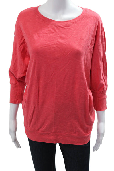Cynthia Rowley Womens Pink Tunic 3/4 Sleeve Round Neck Cotton Modal Size XL