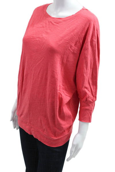 Cynthia Rowley Womens Pink Tunic 3/4 Sleeve Round Neck Cotton Modal Size XL
