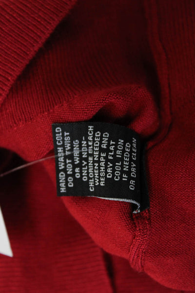 Premise Women Pullover Sweater Red Mock Neck Long Sleeve Size XL