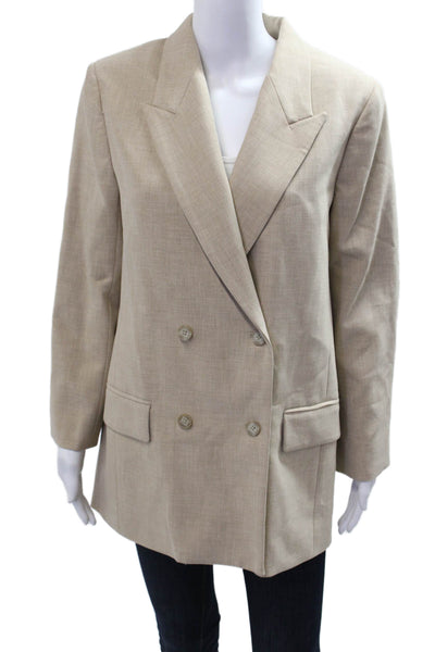 Wilfred Womens Beige Collared Blazer Button Long Sleeve Size 8