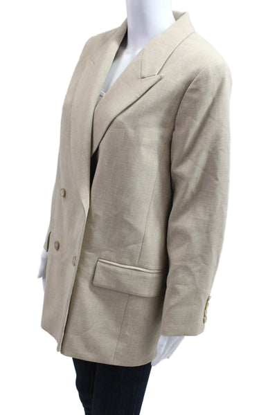 Wilfred Womens Beige Collared Blazer Button Long Sleeve Size 8