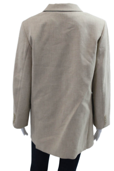 Wilfred Womens Beige Collared Blazer Button Long Sleeve Size 8