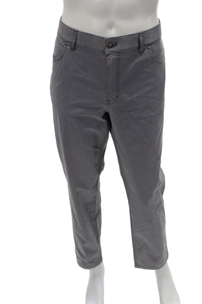 Hiltl Mens Cropped Chino Pants Gray Cotton Elastane Big Tall Size 36