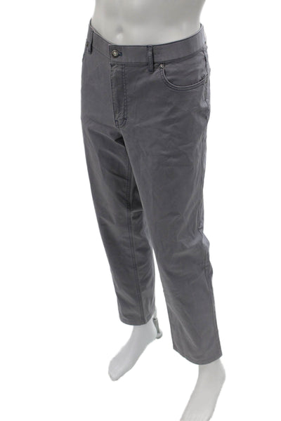 Hiltl Mens Cropped Chino Pants Gray Cotton Elastane Big Tall Size 36