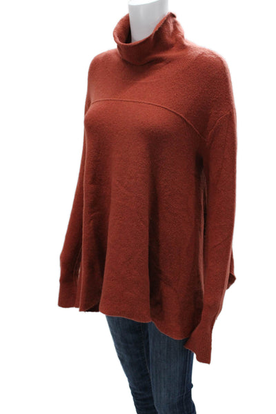 Free People Women Bohemian Brown Mock Neck Pullover Sweater Long Sleeve Size M