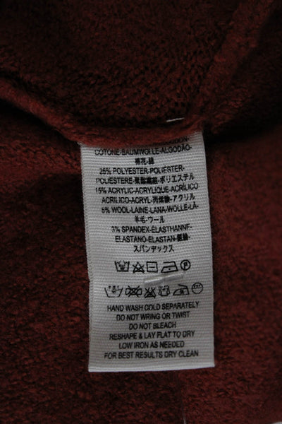 Free People Women Bohemian Brown Mock Neck Pullover Sweater Long Sleeve Size M