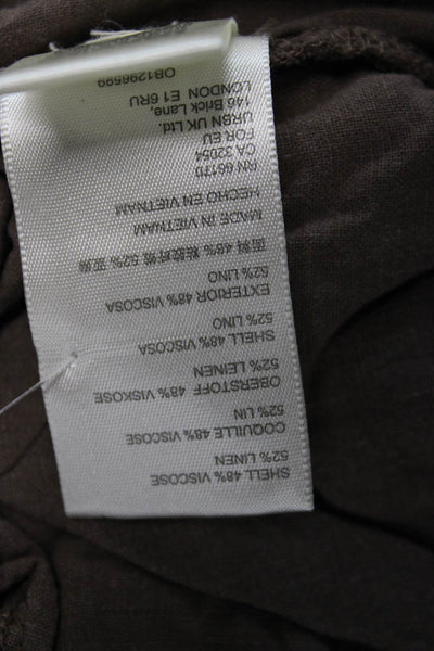 We The Free Womens Brown Tunic Blouse Short Sleeve Round Neck Button Size M