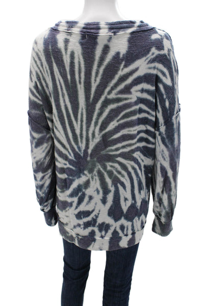 We The Free Womens Pullover Sweatshirt Dark Blue Round Neck Long Sleeve Size M