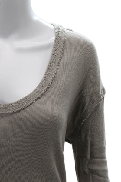 We The Free Women Gray Pullover Sweater Long Sleeve Round Neck Size M