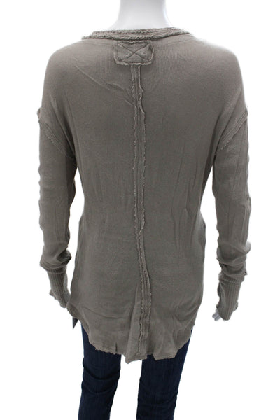 We The Free Women Gray Pullover Sweater Long Sleeve Round Neck Size M