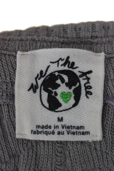 We The Free Women Gray Pullover Sweater Long Sleeve Round Neck Size M