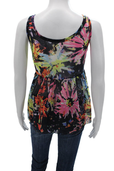Free People Women Black Floral Square Neck Camisole Size M