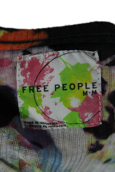 Free People Women Black Floral Square Neck Camisole Size M