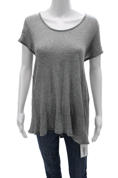 We The Free Women Bohemian Tunic Tee Gray Modal Pima Cotton Short Sleeve Size L