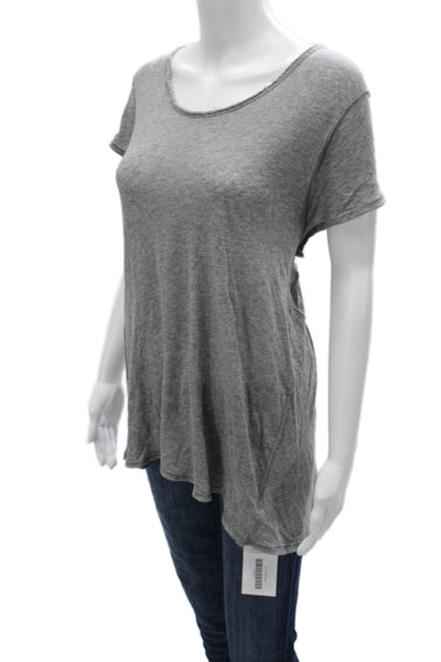 We The Free Women Bohemian Tunic Tee Gray Modal Pima Cotton Short Sleeve Size L