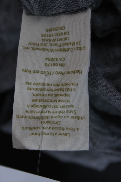 We The Free Women Bohemian Tunic Tee Gray Modal Pima Cotton Short Sleeve Size L