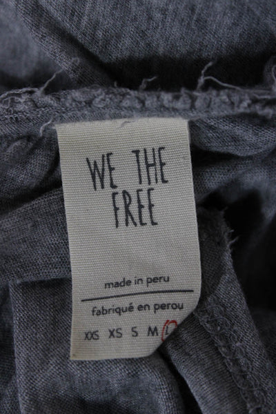 We The Free Women Bohemian Tunic Tee Gray Modal Pima Cotton Short Sleeve Size L
