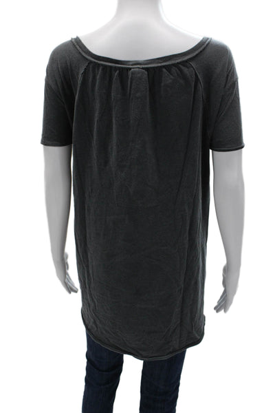 We The Free Womens Basic Dark Gray Short Sleeve T Shirt Size M