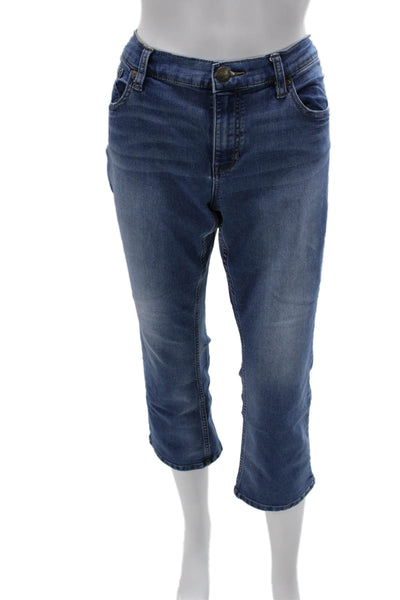 Free People Womens High Rise Capri Cropped Jeans Blue Petite Size 30