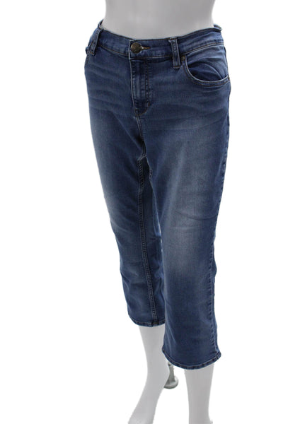 Free People Womens High Rise Capri Cropped Jeans Blue Petite Size 30