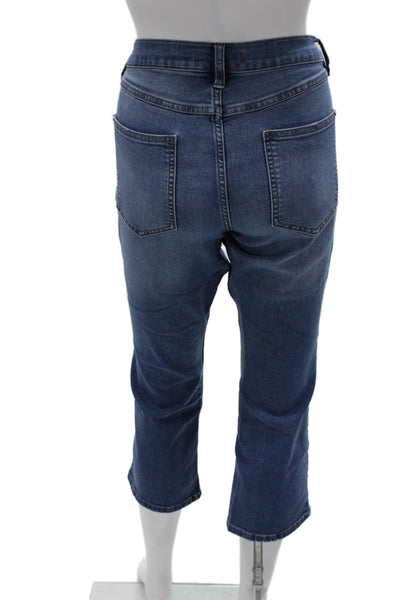 Free People Womens High Rise Capri Cropped Jeans Blue Petite Size 30