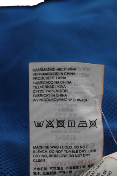 Super Dry Mens Windbreaker Jacket Black Nylon Drawstring High Neck Size L